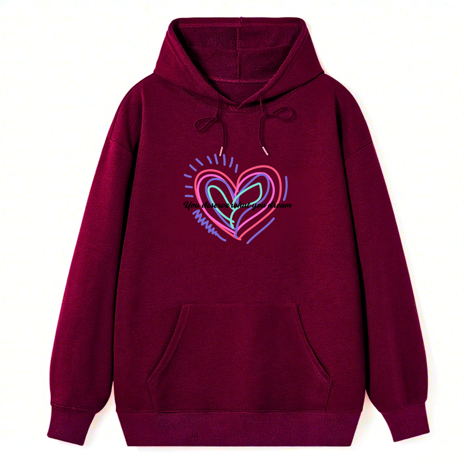 Neon Heart Dream Quote Classic Hoodie - Image 4