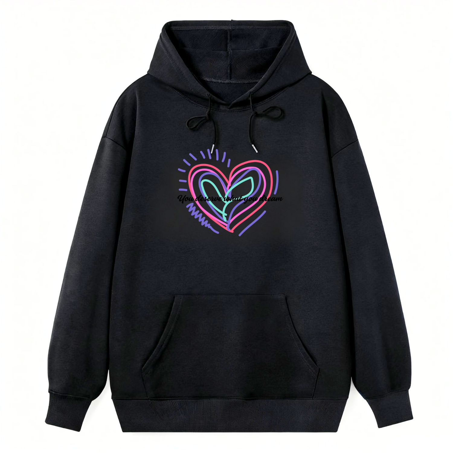 Neon Heart Dream Quote Classic Hoodie