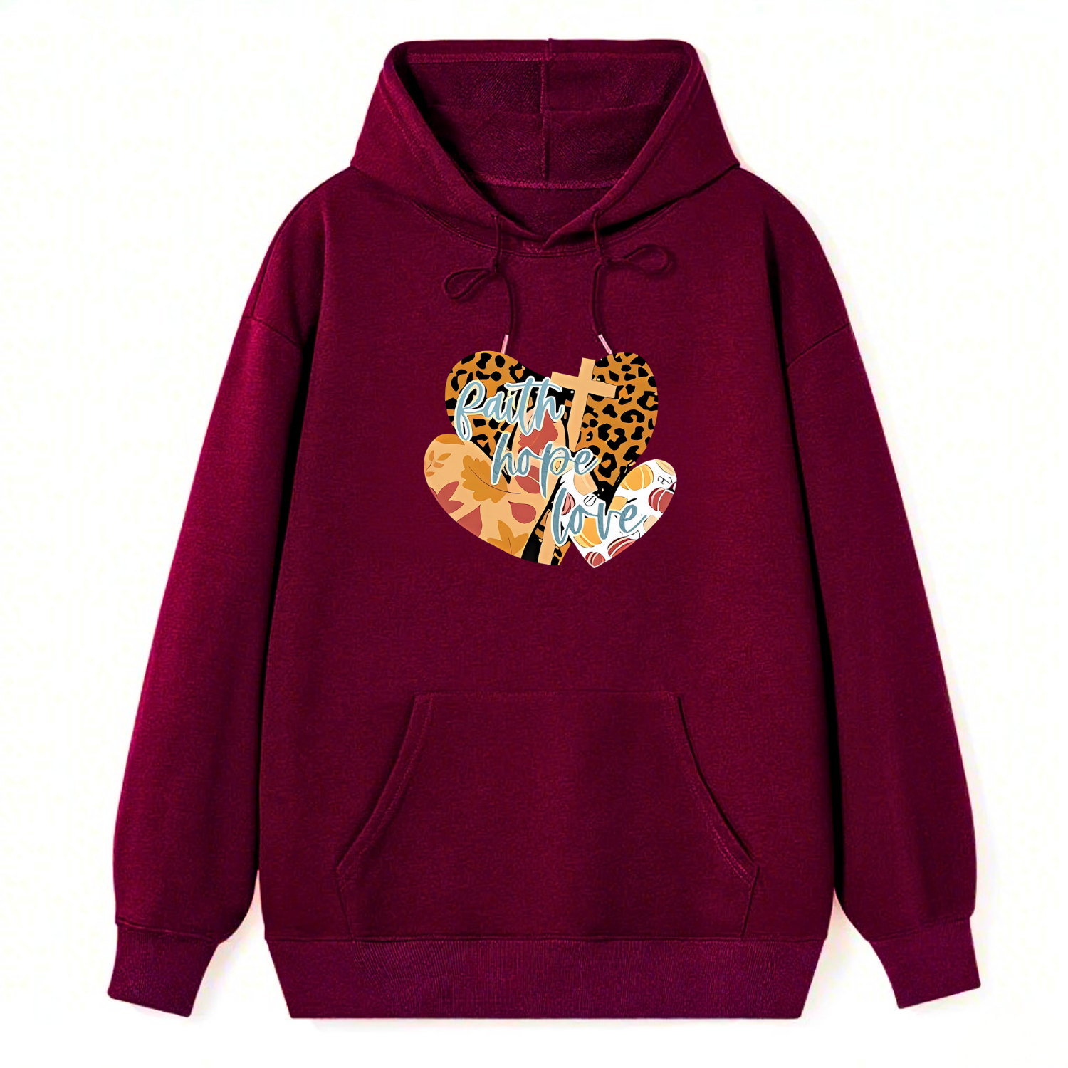 Faith Hope Love Leopard Heart Classic Hoodie - Image 4